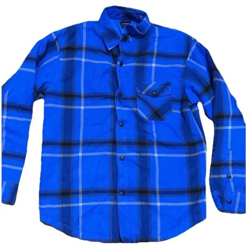 Nike 6.0 Flannel‎ Blue Plaid Size M Black And White Cotton